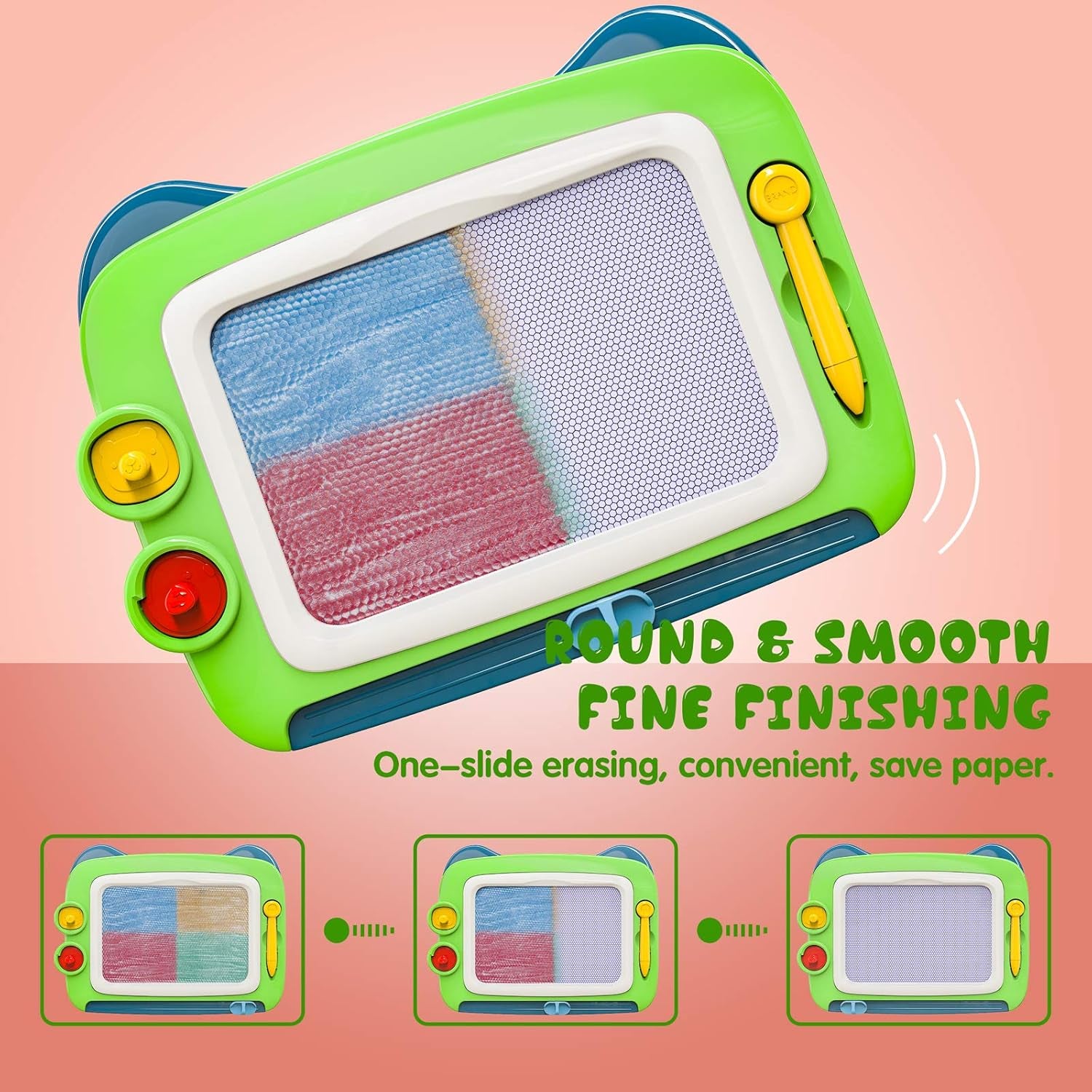 Toddler Toys for 1 2 3 4 Year Old Boys, Magnetic Drawing Doodle Board Gifts for 2 3 4 Year Old Boy, Doodle Board Learning Toys for 1-4 Year Old Boys Christmas Birthday Gift for Kids,Green