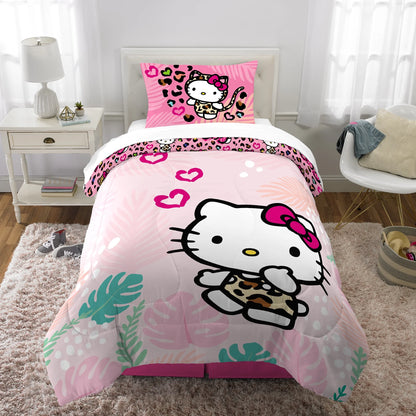 2-Piece Reversible Comforter Set for Twin/Full Beds, Pink, Sanrio