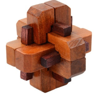 Wooden 3D Brain Teaser Puzzle Set - for Kids & Adults