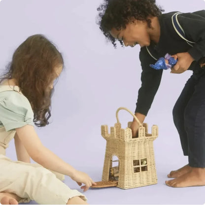 Wicker Castle Basket – Portable Toy Storage & Playhouse