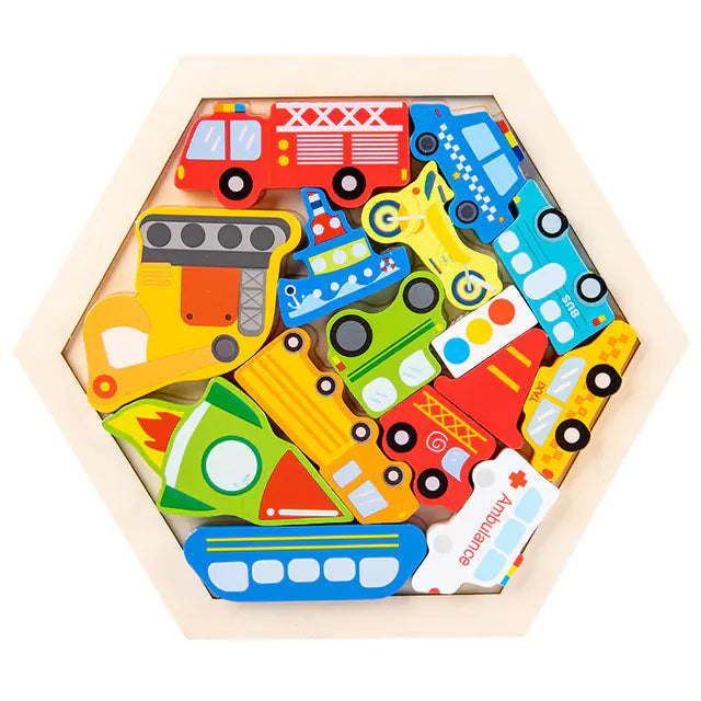 Montessori Wooden 3D Learning Puzzles - Kids' Educational Toys