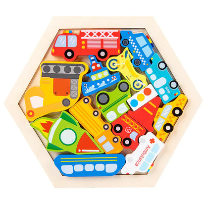 Montessori Wooden 3D Learning Puzzles - Kids' Educational Toys
