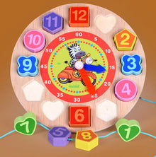 Colorful Wooden Shape Clock Toy for Kids Learning
