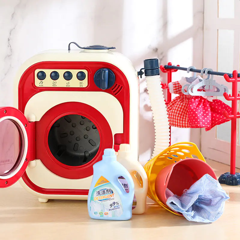 Mini Washing Machine Toy Set – Realistic Laundry Play