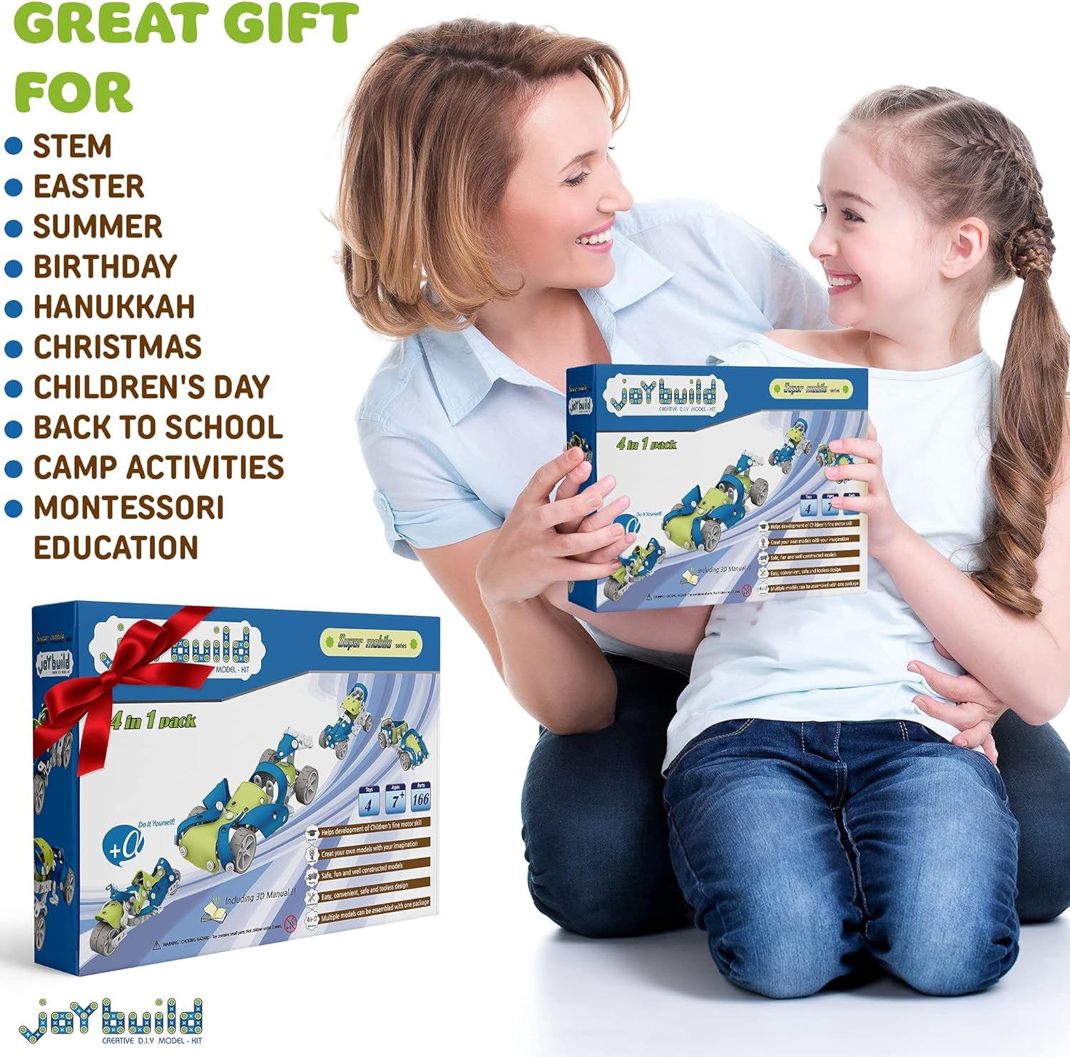 166 Piece STEM Toys Kit Educational Stem Building Toys for Kids Age 8 and Up– Take Apart Builders Game Toys for Communication, Cognitive and Fine Motor Skills