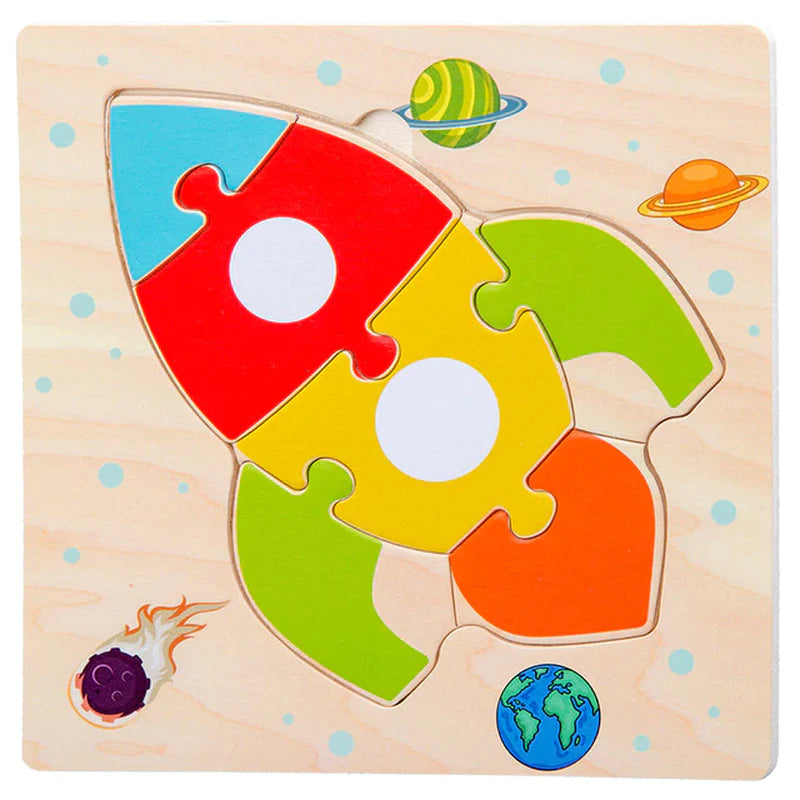 High Quality 3D Wooden Puzzles Educational Cartoon Animals Early Learning Cognition Intelligence Puzzle Game for Children Toys