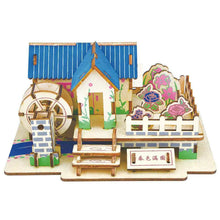 DIY Wooden Watermill House 3D Puzzle for Kids