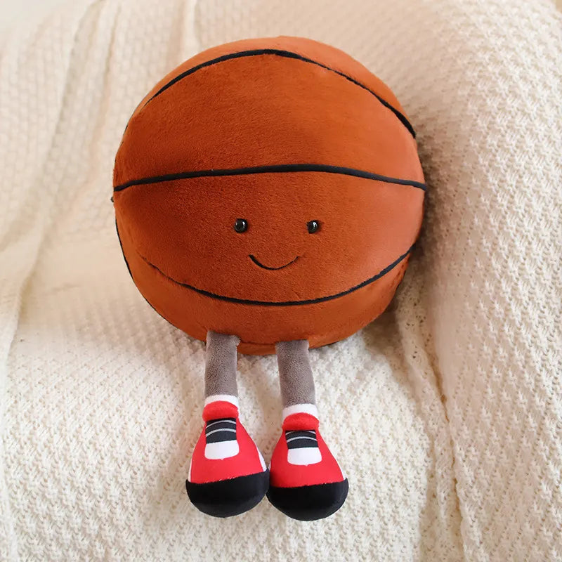 Smiling Sports Ball Plush Toys with Shoes