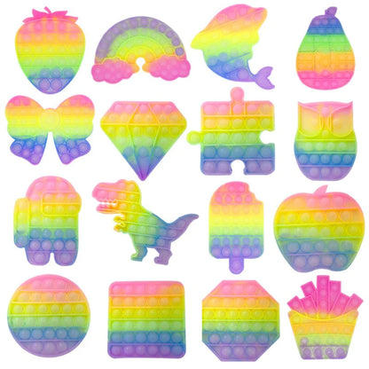 Glittering Antistress Toys Ice Cream Push Bubble Sensory Toys Children Autism Fidget Stress Reliever Toy for Kids Adult