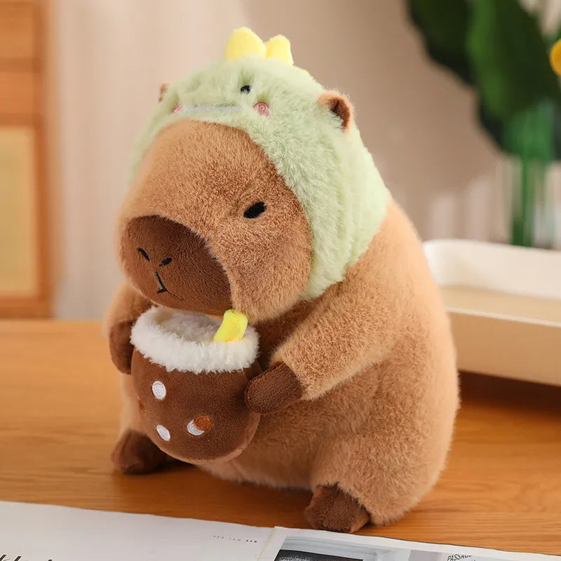 Capybara Plush Toy with Food Dress – Soft & Cute