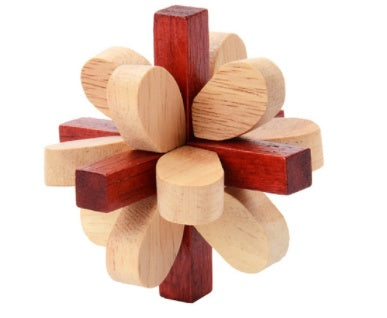Wooden 3D Brain Teaser Puzzle Set - for Kids & Adults