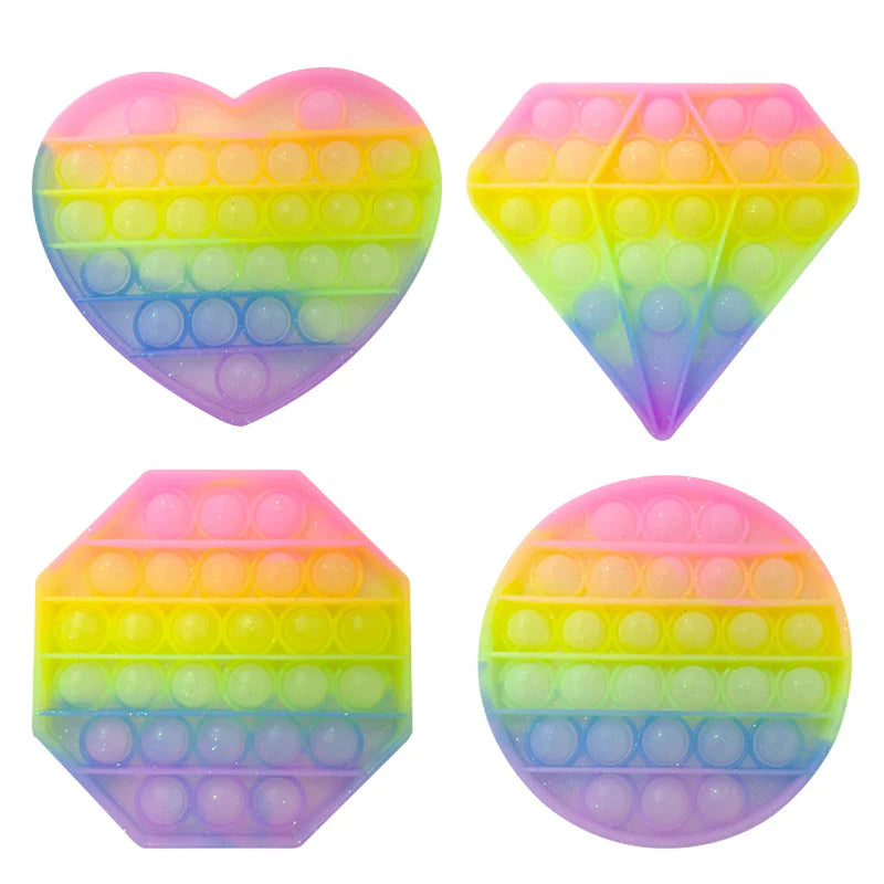 Glittering Antistress Toys Ice Cream Push Bubble Sensory Toys Children Autism Fidget Stress Reliever Toy for Kids Adult