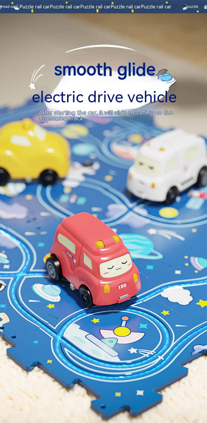 Space Track Puzzle Mat with Smart Car – STEM Play Toy