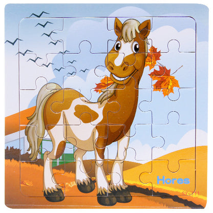 Wooden Animals Jigsaw Puzzle Set for Kids
