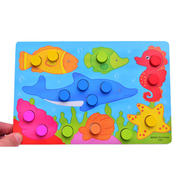 Color Match Peg Puzzle Boards for Toddlers