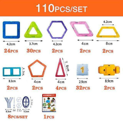 Magnetic Building Tiles Set – Colorful STEM Blocks for Kids