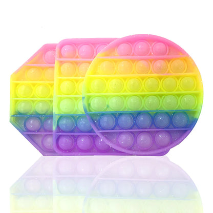 Glittering Antistress Toys Ice Cream Push Bubble Sensory Toys Children Autism Fidget Stress Reliever Toy for Kids Adult