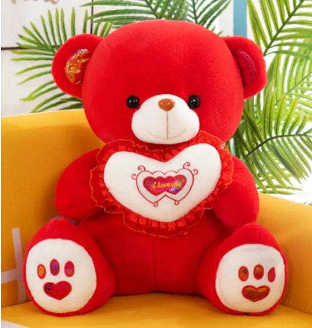 Cute I Love You Teddy Bear Plush Pillow