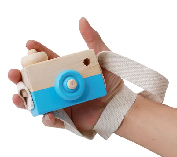 Wooden Toy Camera with Strap For Kids