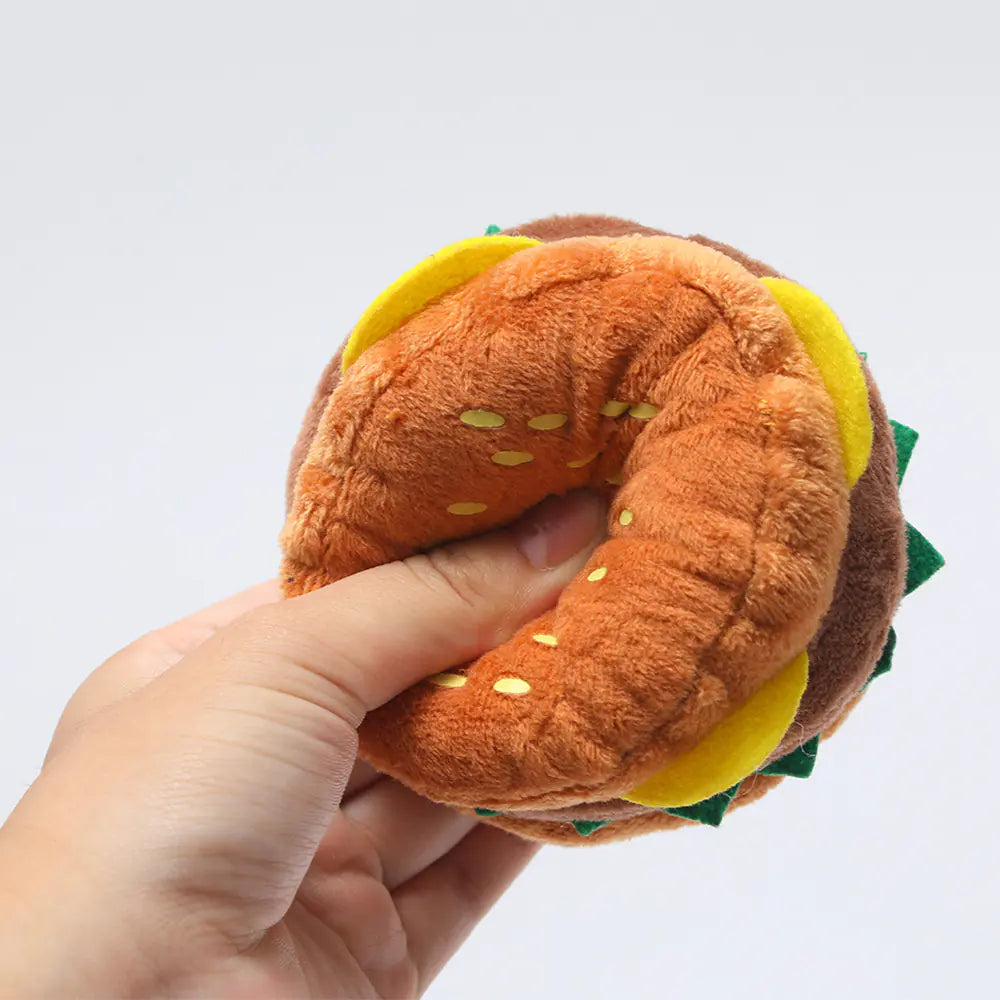 Hamburger Sound Chew Toy for Dogs