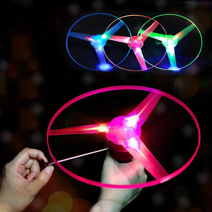 LED Flying Disc Launcher | Colorful Night Spin Toy