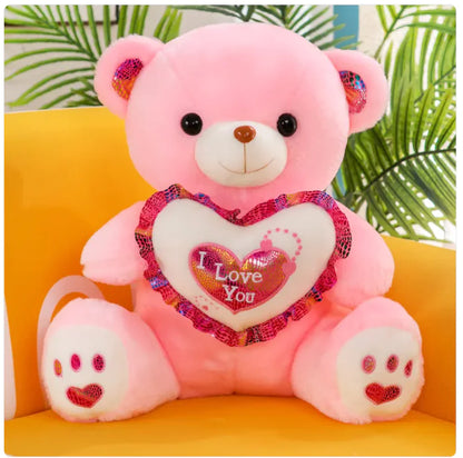 Cute I Love You Teddy Bear Plush Pillow