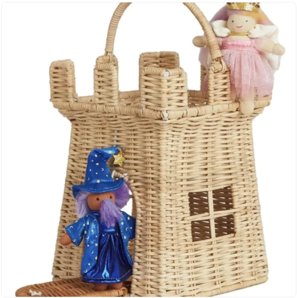 Wicker Castle Basket – Portable Toy Storage & Playhouse