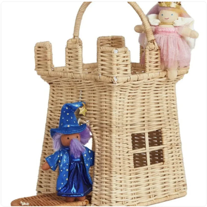 Wicker Castle Basket – Portable Toy Storage & Playhouse