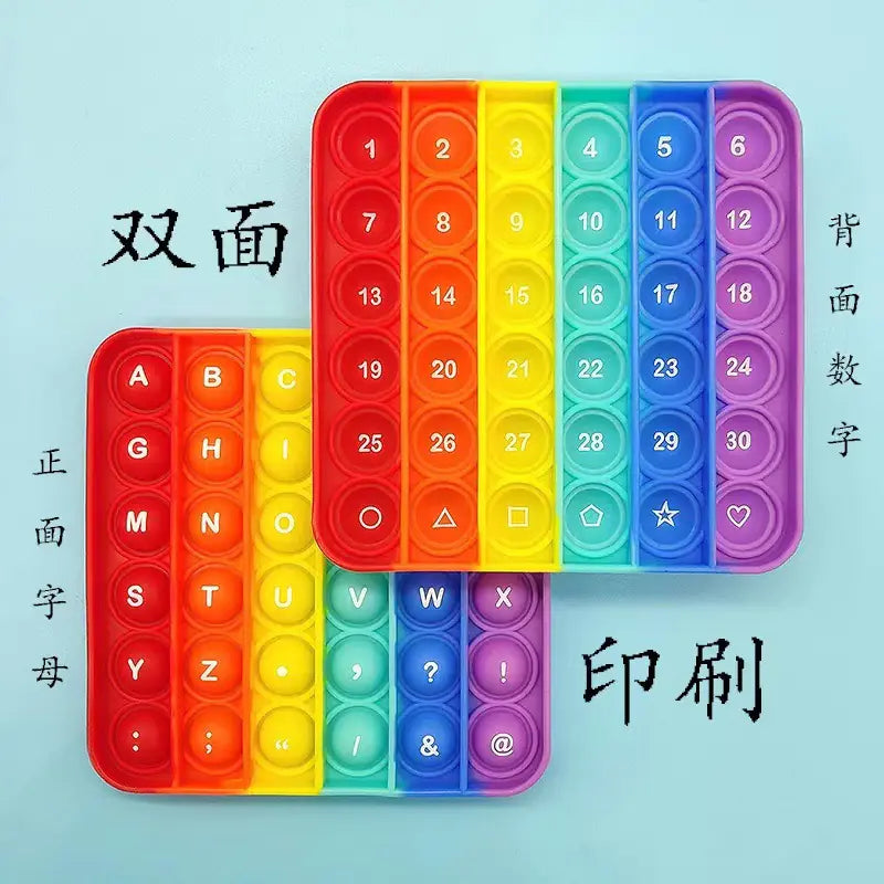 Rainbow Alphabet & Numbers Pop It for Kids