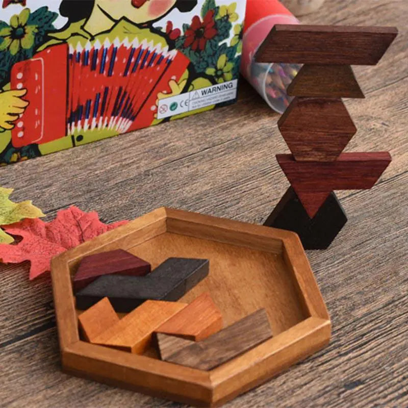 Hexagon Wooden Brain Teaser Puzzle