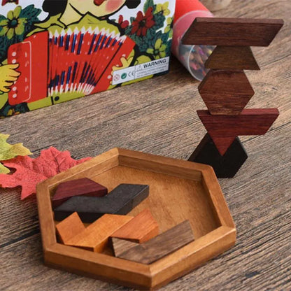 Hexagon Wooden Brain Teaser Puzzle