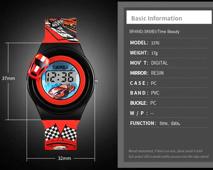 Kids' Racing Car Digital Watch for Kids