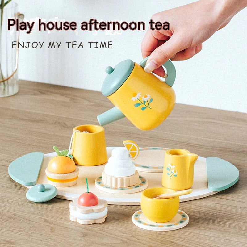 Wooden Tea Time Playset for Kids