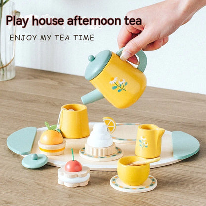 Wooden Tea Time Playset for Kids
