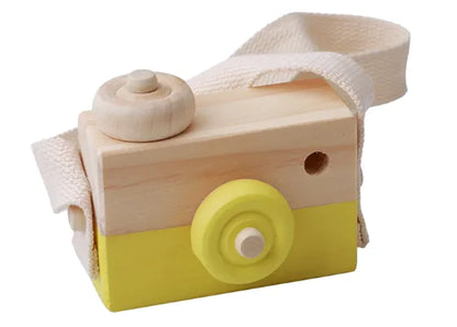 Wooden Toy Camera with Strap For Kids