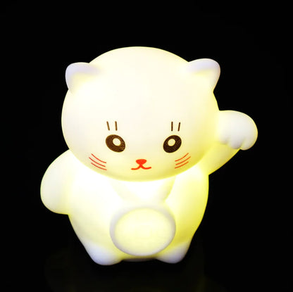 Cute LED Lucky Cat Night Light for Kids Room Decor