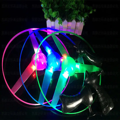 LED Flying Disc Launcher | Colorful Night Spin Toy