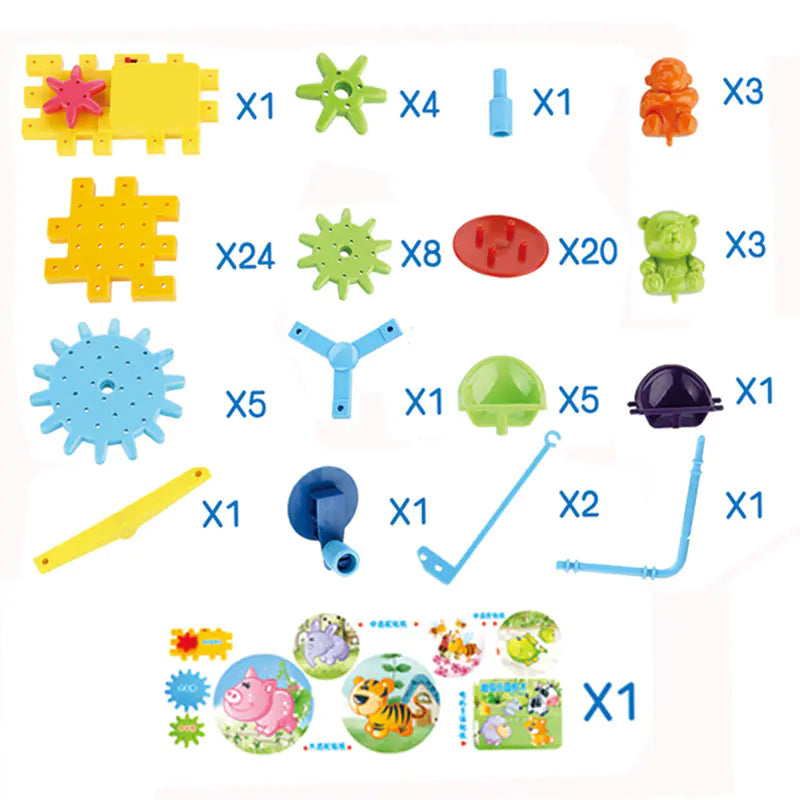 Colorful Gear Building Toy Set – STEM Puzzle Play Kit