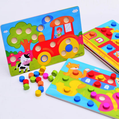 Color Match Peg Puzzle Boards for Toddlers