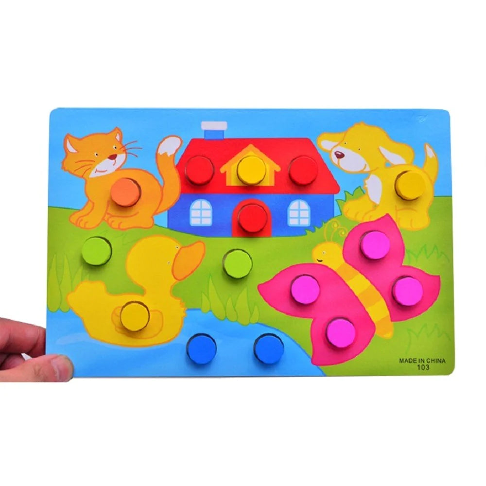 Color Match Peg Puzzle Boards for Toddlers