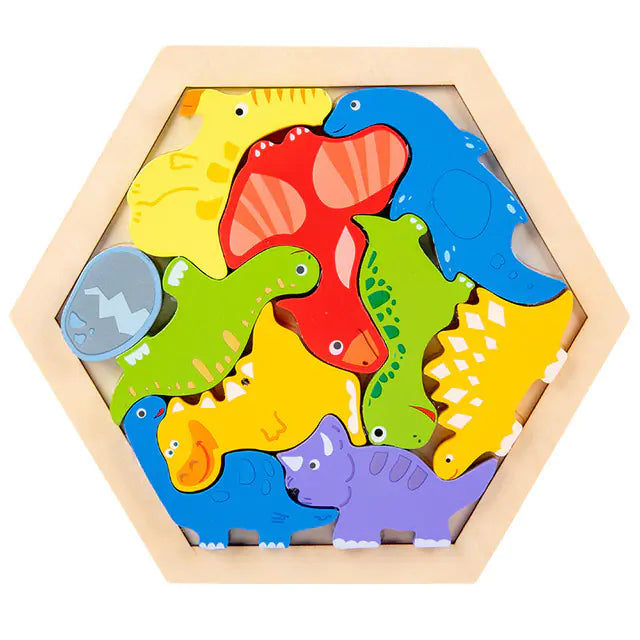 Montessori Wooden 3D Learning Puzzles - Kids' Educational Toys