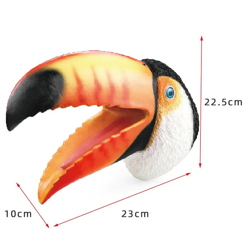 Tropical Toucan Hand Puppet - Soft Rubber Play Toy