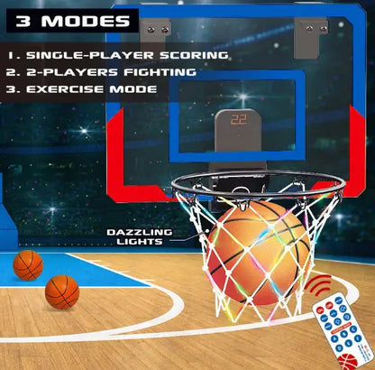 Indoor Basketball Hoop with LED Scoreboard & Remote