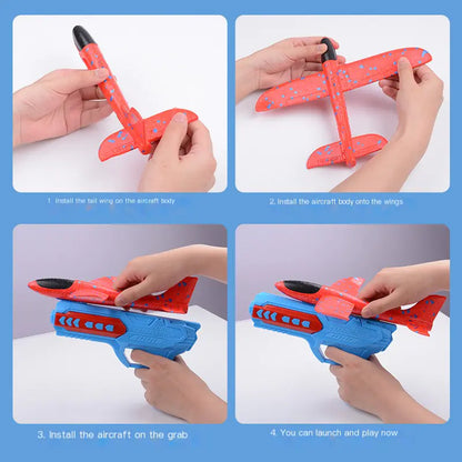 Foam Airplane Launcher Gun with LED Lights