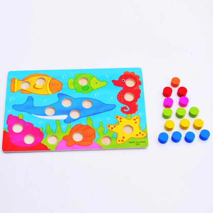 Color Match Peg Puzzle Boards for Toddlers