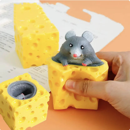 Squeeze Cheese Toy with Hidden Mouse – Stress Relief Fun
