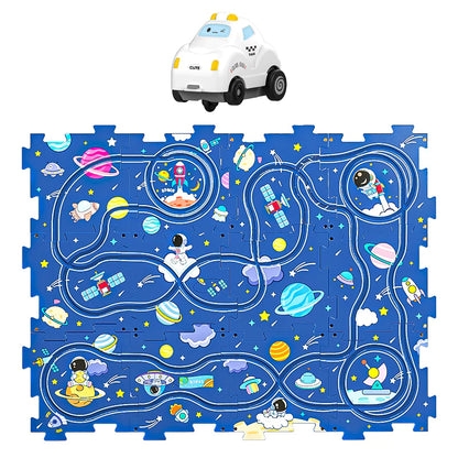 Space Track Puzzle Mat with Smart Car – STEM Play Toy