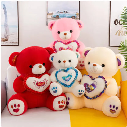 Cute I Love You Teddy Bear Plush Pillow
