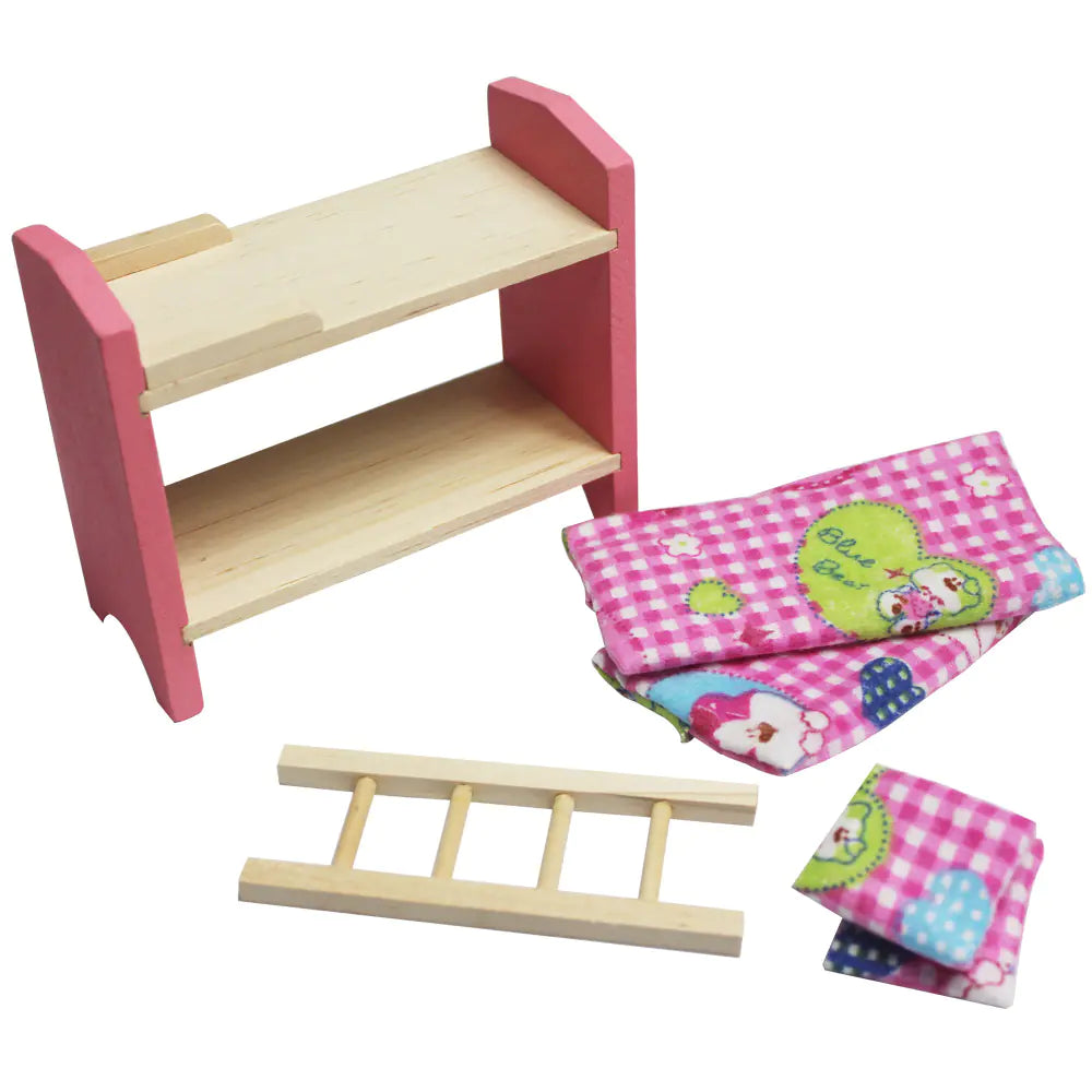 Creative Kids' Wooden Bunk Bed Playset