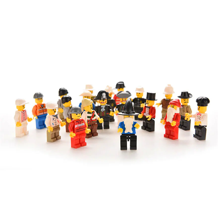 24Pcs Mini Building Block Figures – Police, Fire & More